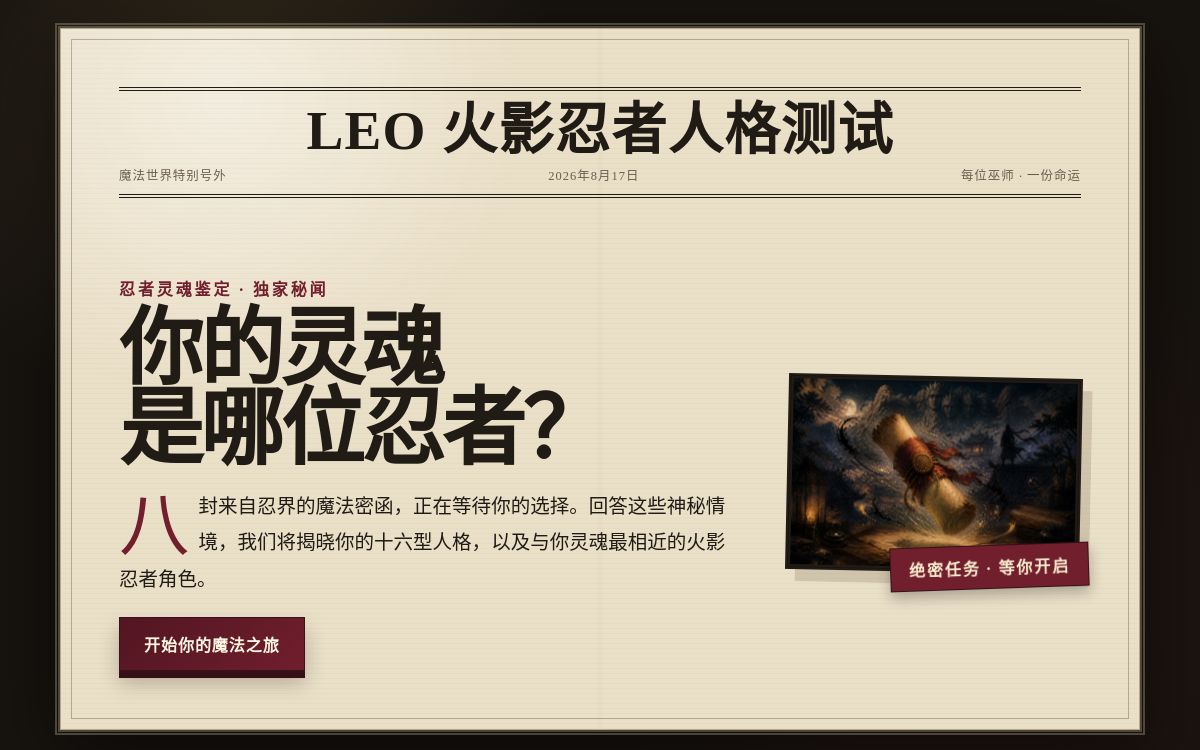火影忍者人格测试游戏界面